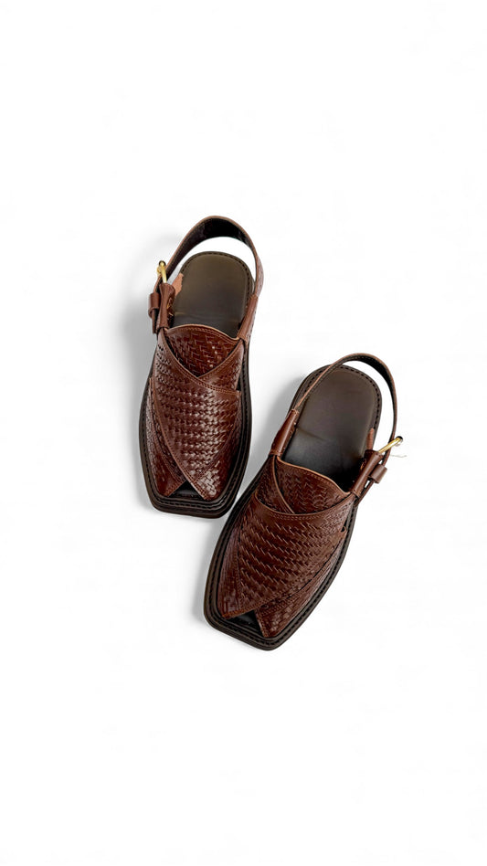 Handmade Peshawari Chappal Dark Brown