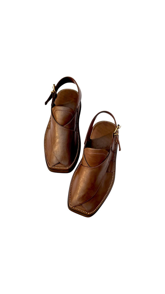 Peshawar Zalmi Kaptaan Design Chappal Dark Choclate 1295