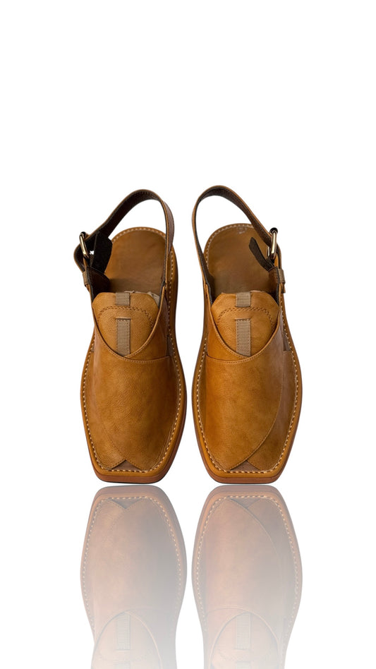 Zardari Design Handmade Peshawari Chappal light Yellowish 1298