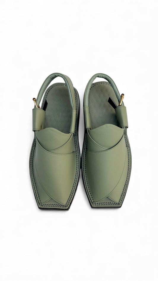 Handmade Kaptaan Chappal Green