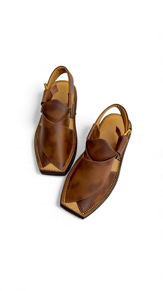 Handmade Kaptaan Chappal Double Shade